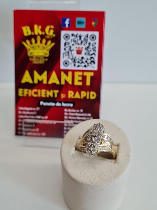 Inel de aur 14K cu briliante Amanet BKG