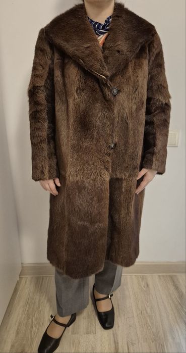 Haina de blana naturala de nutrie autentica