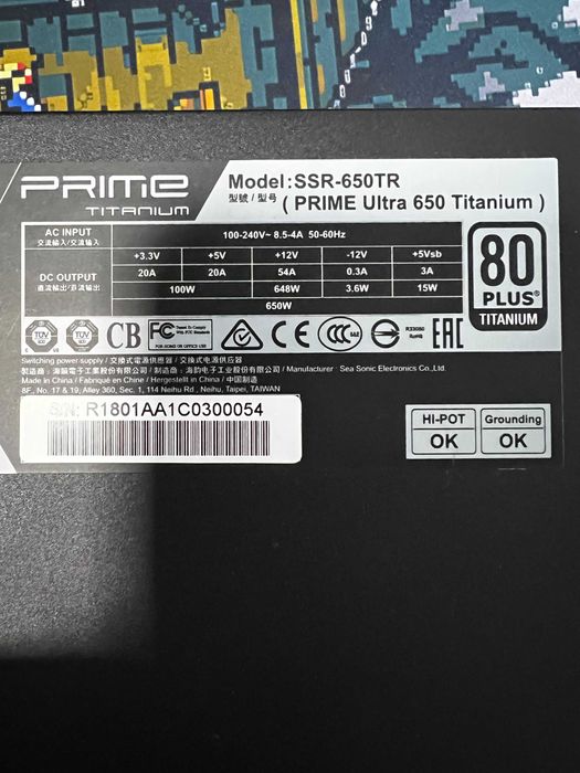 Sursa Seasonic PRIME Ultra 650W Titanium – full modulara