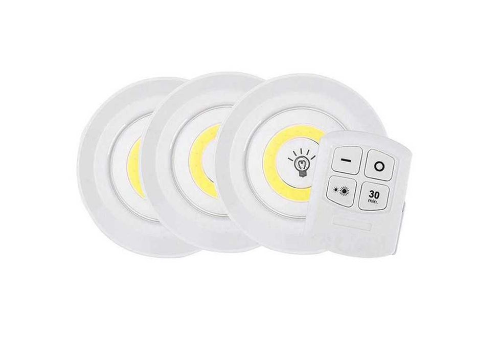 3 броя безжични светодиодни LED лампи с дистанционно управление