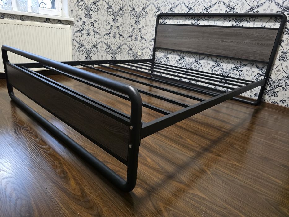 Модель: GLORIYA.    Металлическая Двуспальная кровать. Темир Калават