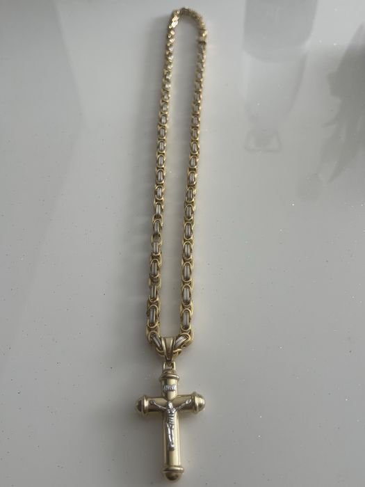 Lant aur cu cruce 14k/585. 37.80gr