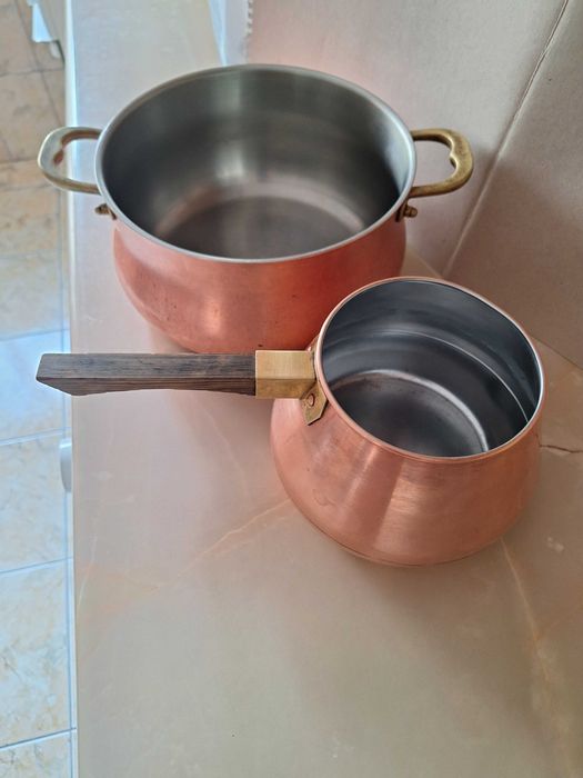Vase bucatarie din cupru si inox