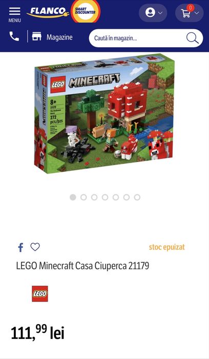 LEGO Minecraft 21179 - Casa Ciuperca Bucuresti Sectorul 3 • OLX.ro