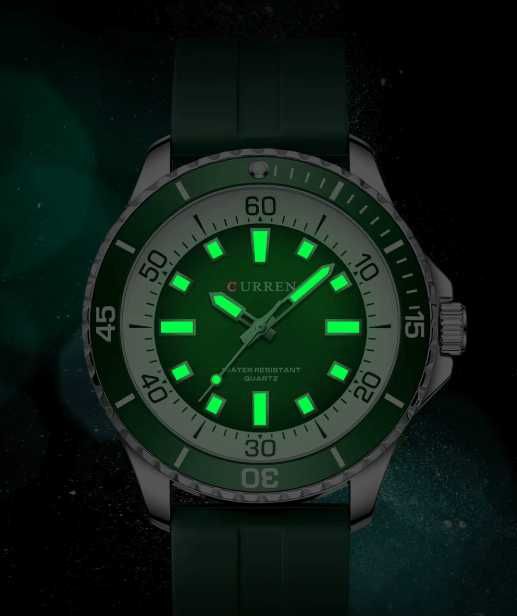 Мъжки часовник – CURREN 8448 – Green + ПОДАРЪК