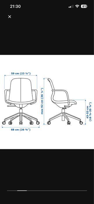 Scaun LANGFJALL roz cu alb IKEA