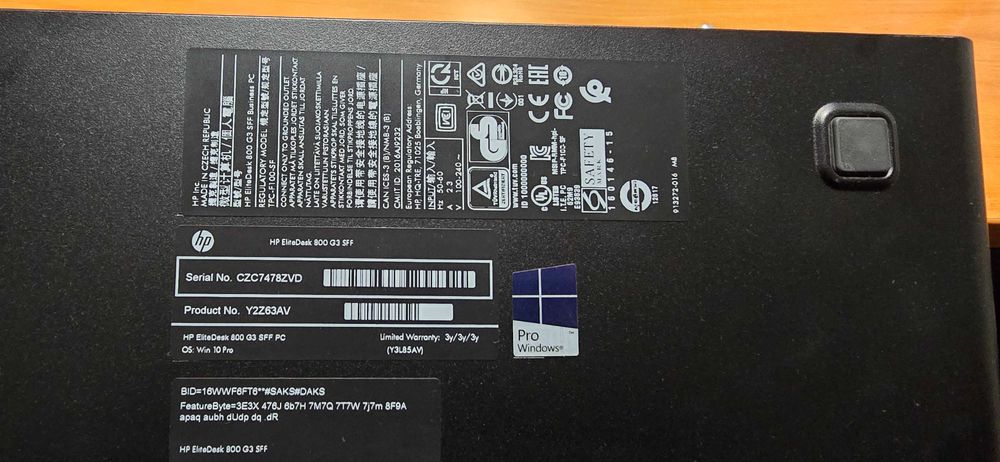 Компютър HP EliteDesk 800 G3 SFF, i7-7700, SSD 512GB, 24GB RAM, DVD