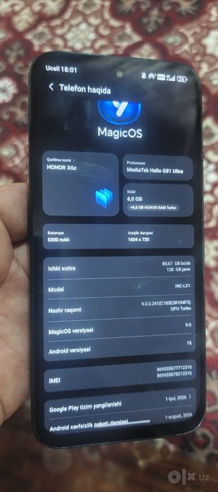 Honor x6c 6/128 ...