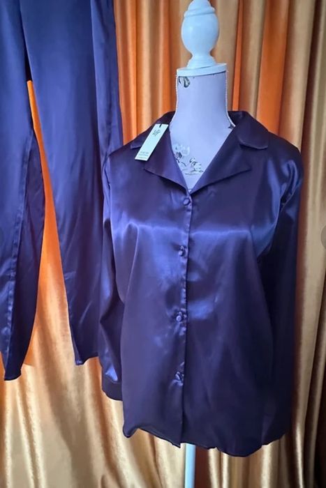 Veronika Guardi Lounge Pijama Set mov mix mătase