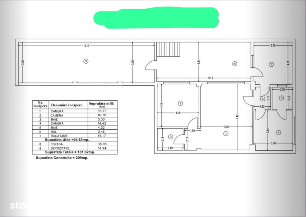 Apartament De Vânzare cu 3 Camere+ curte zona București-noi sec.1