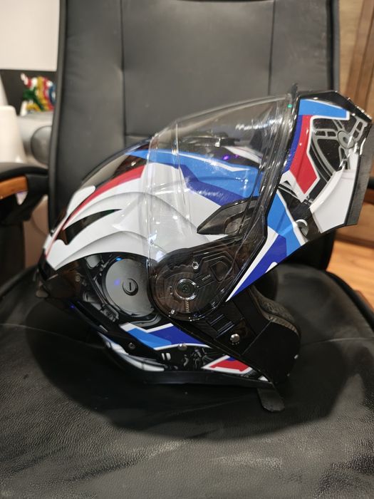 Cască Flip-up (L) cu ochelari fumurii