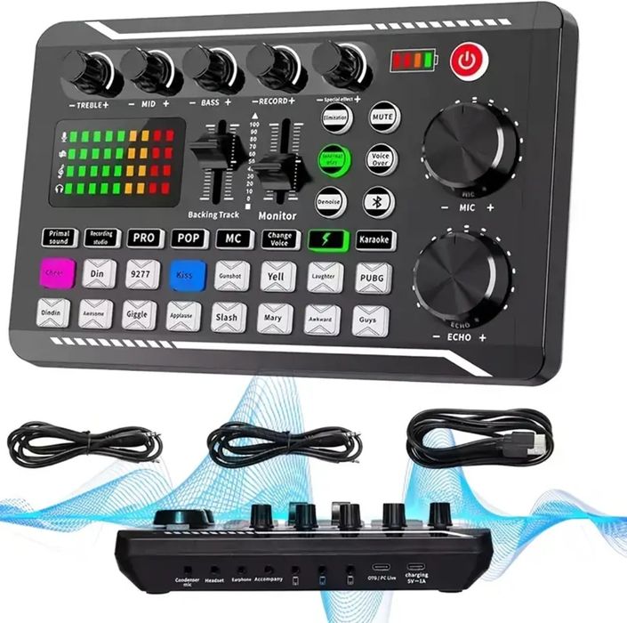 Placa de sunet externa cu 16 efecte de sunet Consola DJ Bluetooth