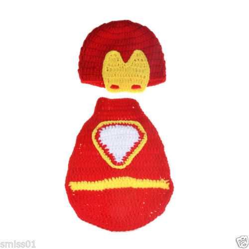 Costum crosetat bebelusi Batman/Superman/Ironman- botez sedinte foto