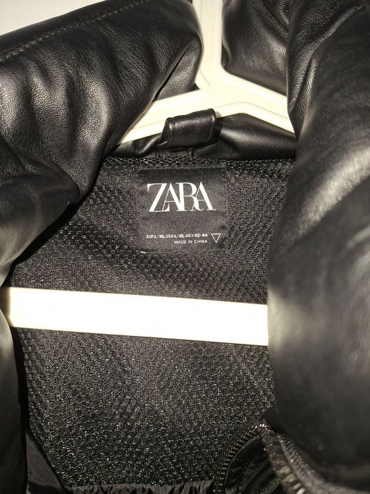 geaca puffer zara de piele