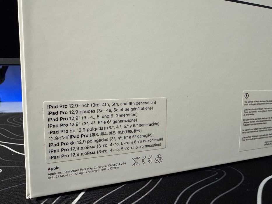 Magic Keyboard Apple iPad Pro 12.9 (3rd–6th gen)Alb, US Layout