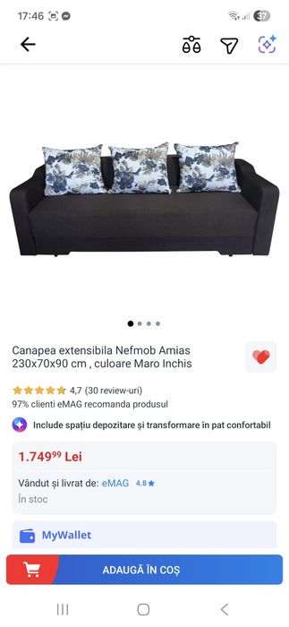 Vând canapea extensibila in stare foarte bună