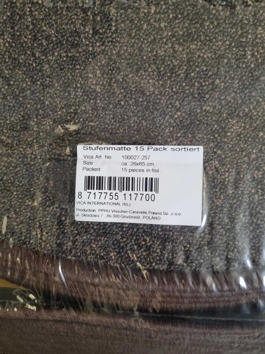 Covorașe scară noi – 14 bucăți (antiderapante, maro)