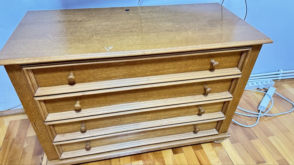 Comodă lemn masiv cu 4 sertare (100x46x68 cm) – Calitate premium