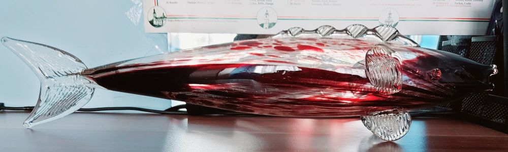 Bibelou pește din sticlă 45 cm