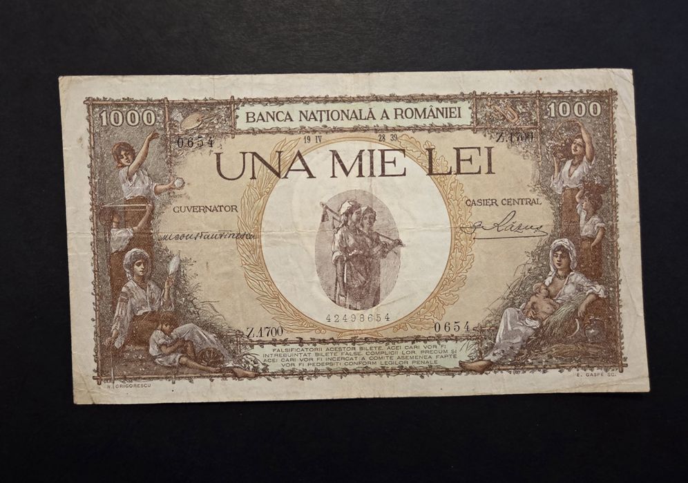 1000 lei 1939 supratipar "tarancute"