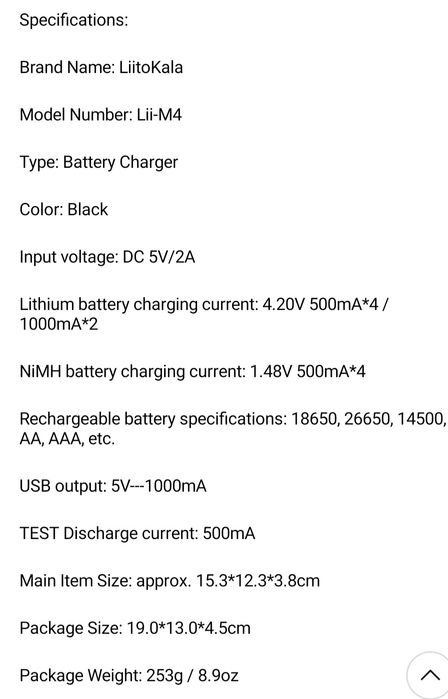 Incarcator Liitokala Lii-M4, 26650 18650, AAA NOU