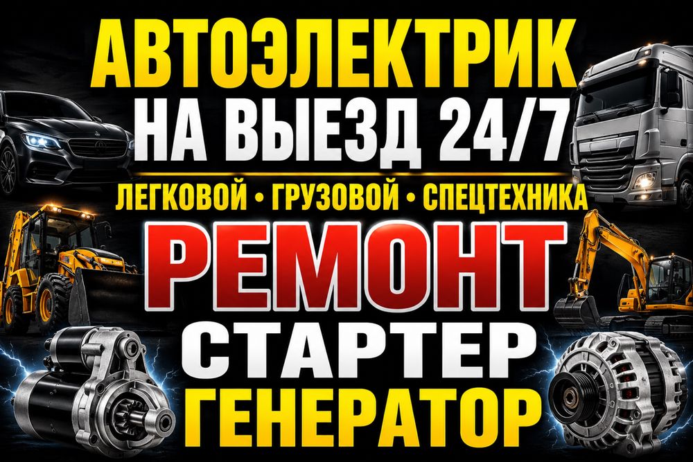 АВТОЭЛЕКТРИК на выезд 24/7 Ремонт Стартер и Генератор