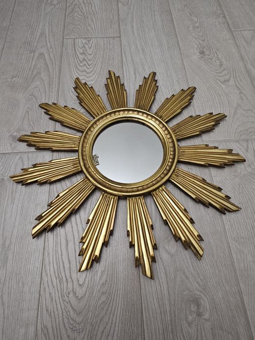 Френско Позлатено дървено огледало Слънце