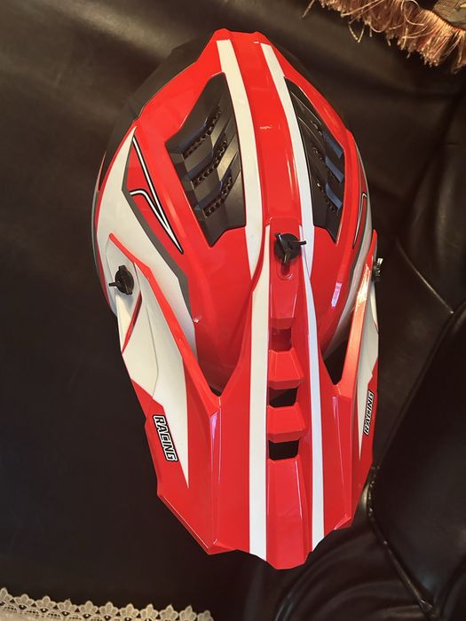 Casca MTB Silvis White red 51-52 cm si ochelari  dunhil