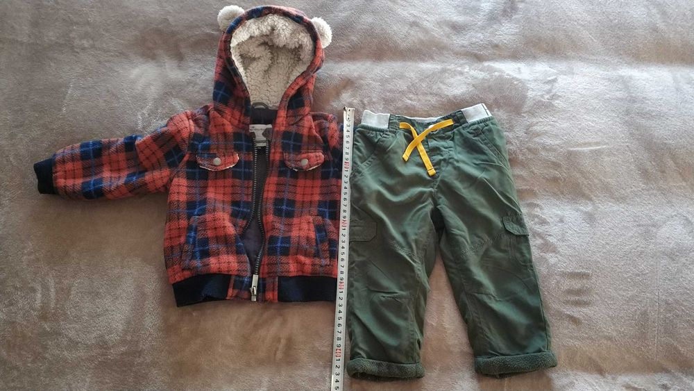 Бебешки зимен комплект яке с панталон 86см + шапка и 2 чифта ръкавици