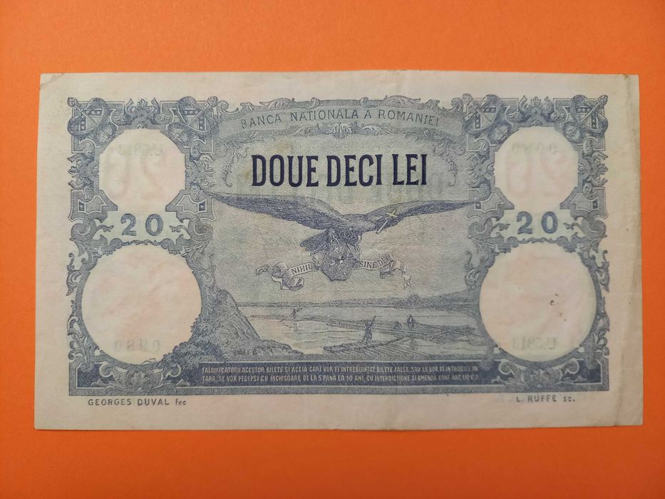 Bancnota 20 lei 1924 DOUE DECI