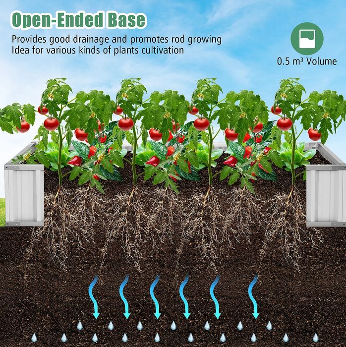 външна оранжерия Правоъгълна кутия за сеялки Комплект градинско повдиг