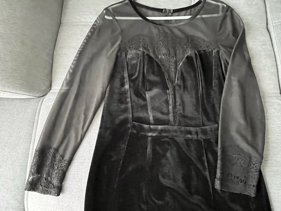 Rochie de seara din catifea si dantela
