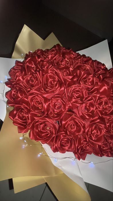 букеты из ленты ручная работа