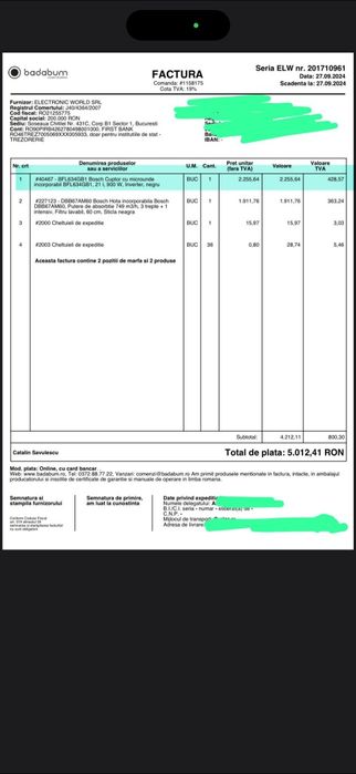 Cuptor cu microunde incorporabil Bosch  BFL634GB1 21L 900W Negru