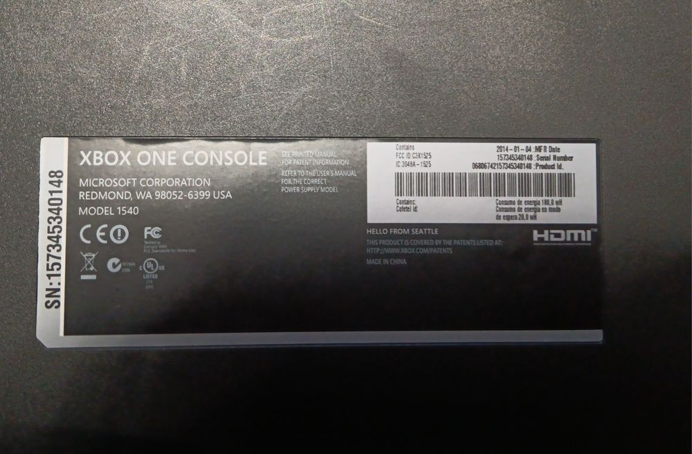 Xbox One 500gb Model 1540