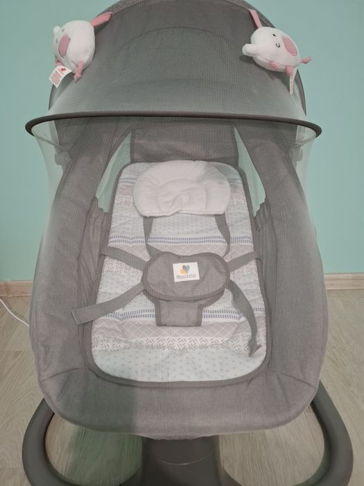 Balansoar electri 3 in 1 pentru bebelusi, bluetooth, telecomanda