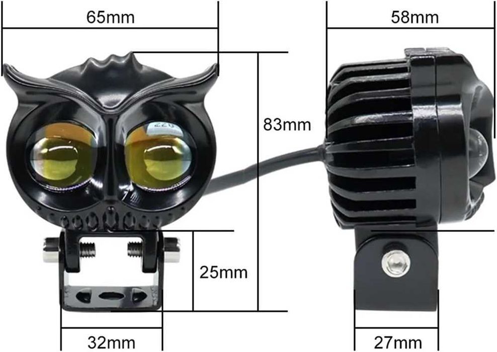 Халоген диоден за Мотоциклет - Бяла и Жълта светлина.