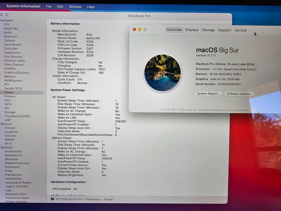 MacBook Pro Retina 15" (Late 2013) | Intel Core i7 2.3GHz / 16GB RAM / 512GB NVMe SSD / Nvidia GT 750M 2GB / 6 часа Батерия / А1398 EMC 2745