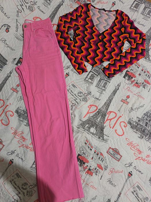 Лот от дънки с висока талия + кроп