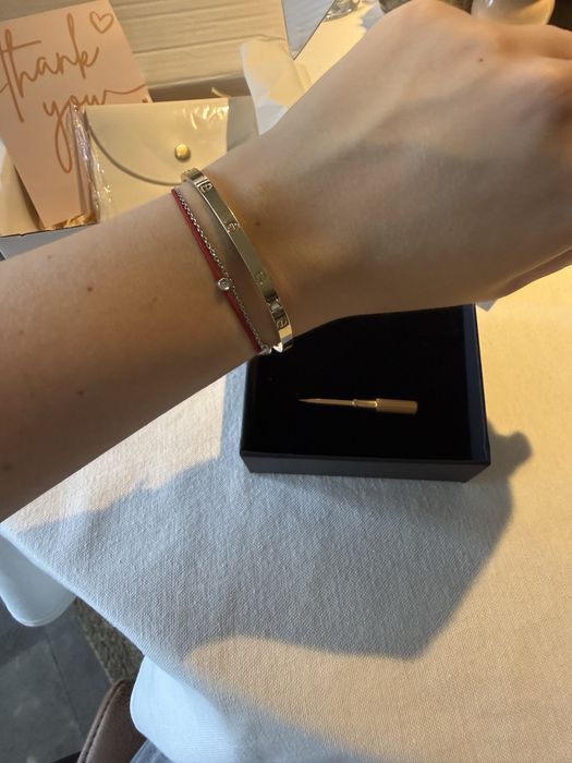 Луксозна гривна Love Bracelt Small  – 925 сребро с 18К златно покритие | Cartier Inspired