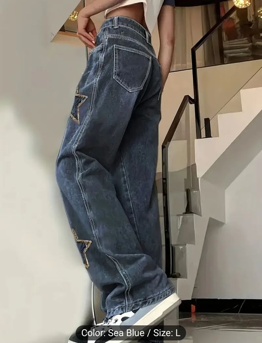 Готин панталон деним, дънки на звезди