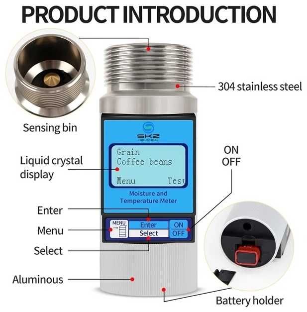 Влагомер Bai-Bala | Кофе, специи, какао, зёрна | 37 культур
