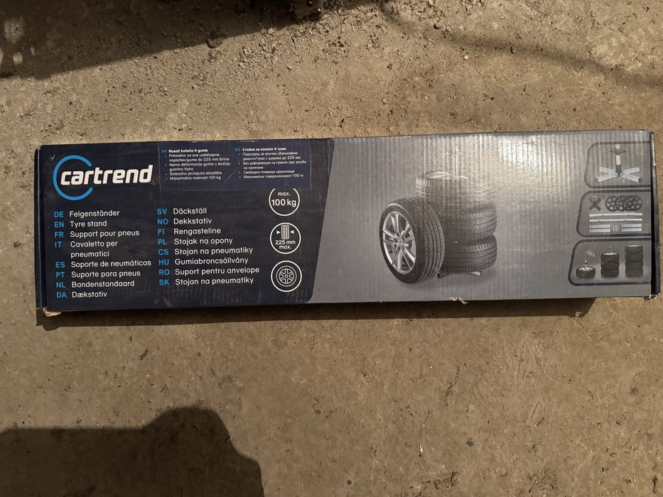 Suport anvelope perete Cartrend 4 roti | Rack depozitare cauciucuri | 100 kg