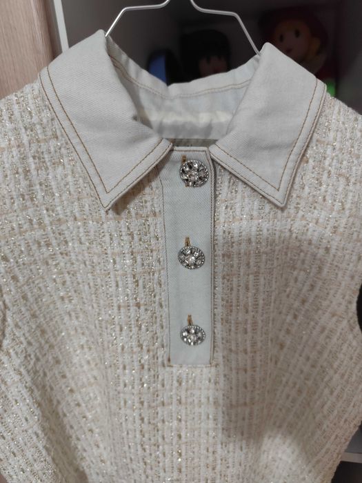 Дамска рокля River Island букле плюс дънков акцент