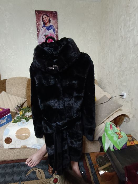 Шуба мутон со ставками норки