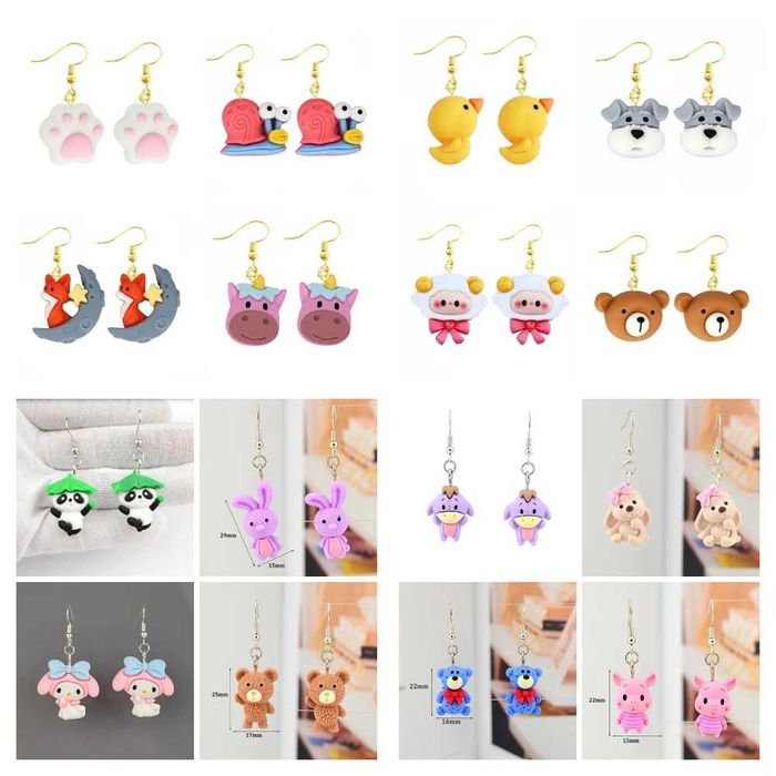 Серьги детские  мультяшных героев