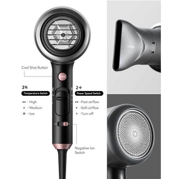 Професионален сешоар Kipozi QL-5917ADC, 2200W, Йонизатор