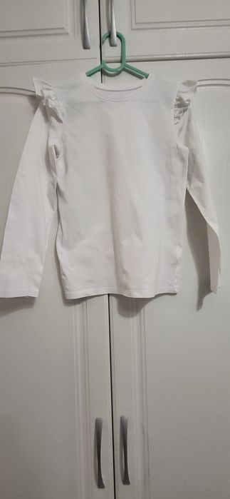 Bluza alba cu volanase Sinsay