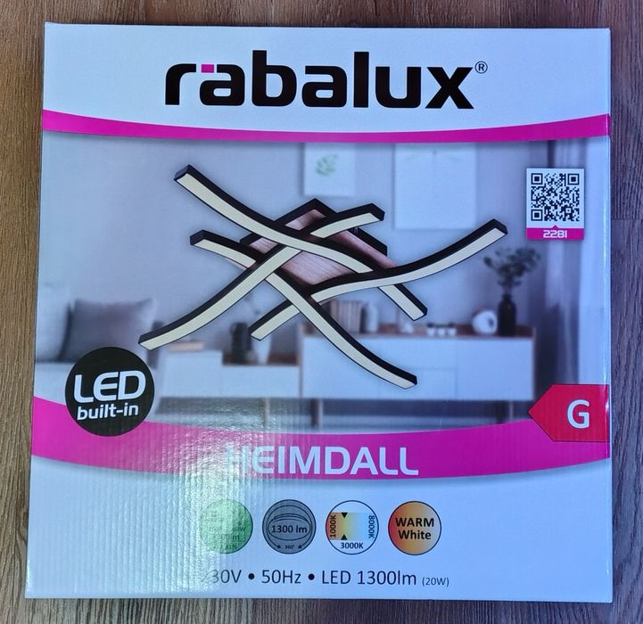 Plafoniera LED Heimdall 2281,20W,1300lm,lumina calda,negru,modern,Nou!