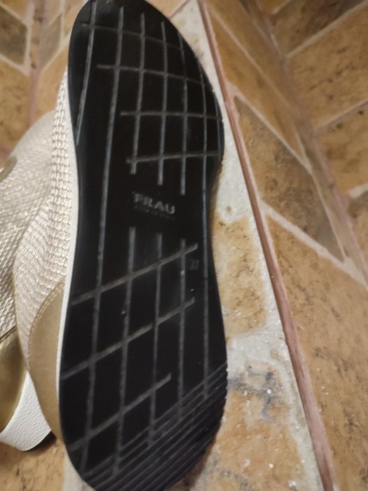 Sneakers dama auriu cu alb Frau